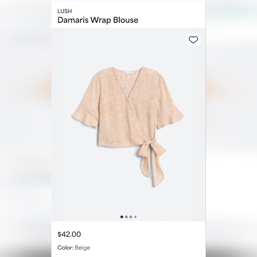 LUSH Beige Wrap Blouse